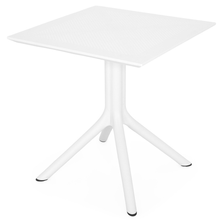 Masa patrata gradina/terasa, Maison Mex TIPPUS, L.70 l.70 H.75 cm, alb