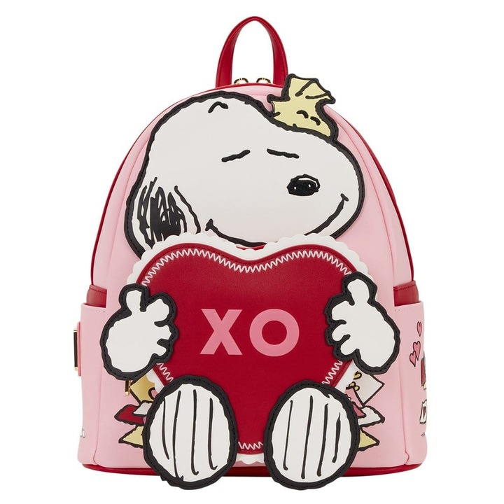 Loungefly Snoopy XO mini hátizsák, Peanuts, többszínű, ideális méret a mindennapokra