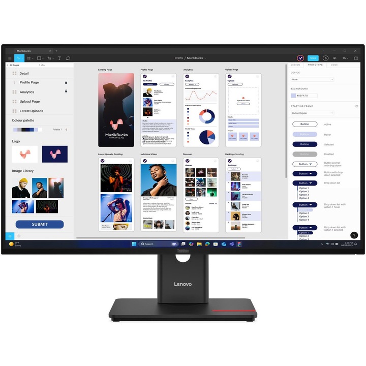 Monitor Gaming LED TN Lenovo 23.6", Full HD, FreeSync, 1ms, 300 cd/m², DisplayPort, 144Hz, Negru, G24-10