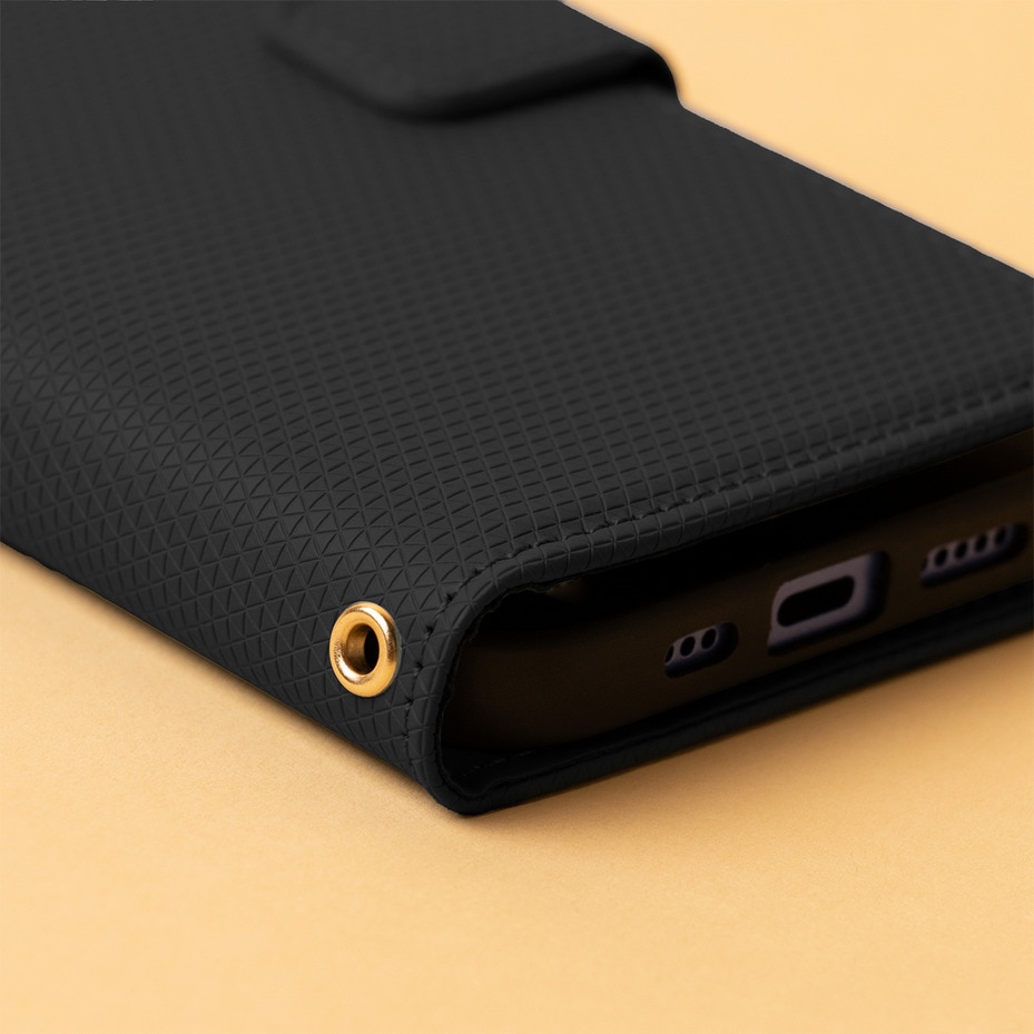 Husa telefon, Graffistore, Pentru Samsung Galaxy S26 Ultra, Carcasă magnetică tip carte Smart Triangle, Negru