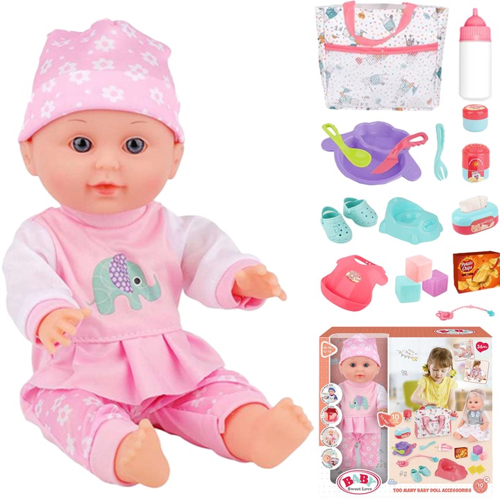 Baowor® bebelusi jucarie Papusa bebelus Papusi Reborn Baby Papusa nou-nascuta realista Vine cu 20 Accesorii, din vinil moale de 30 cm pozitionabila Include biberon pentru fete de peste 2 ani, Cadou Ziua de Nastere si Craciun