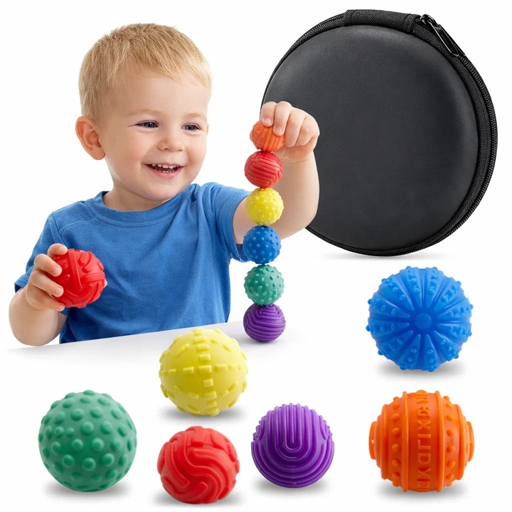 Baowor® jucarie senzoriala Bile magnetice din silicon jucarii Fidget pentru adulti copii 6 bucati pentru ameliorarea stresului autism ADHD anxietate gadgeturi distractive cu texturi jocuri jucarii jucarie interactiva joc pentru copii Cadou Perfect