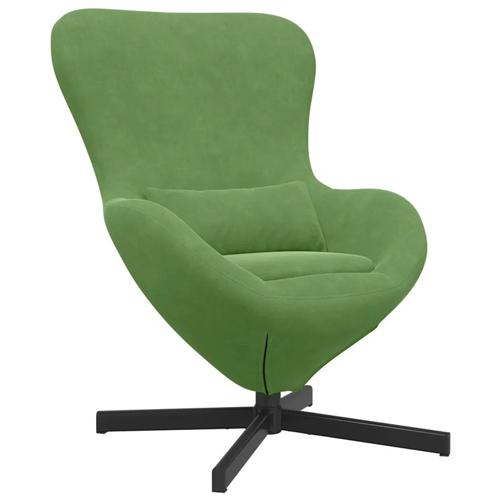 vidaXL Tojásfotel Világos zöld 63 x 73 x 90 cm Bársony 42002759