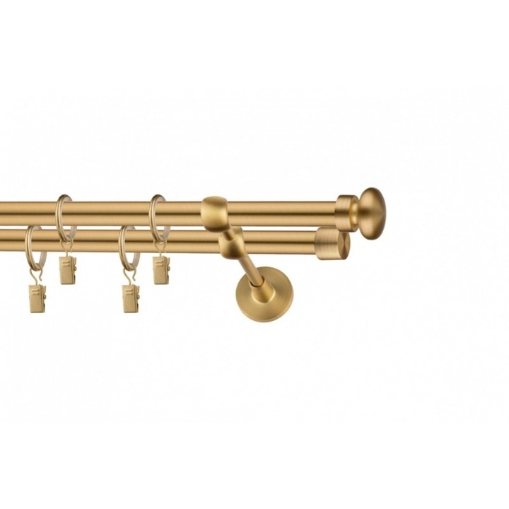 galerie metal 19/19 mm HAWAII dubla, auriu-mat, 300 cm, capete LANAI