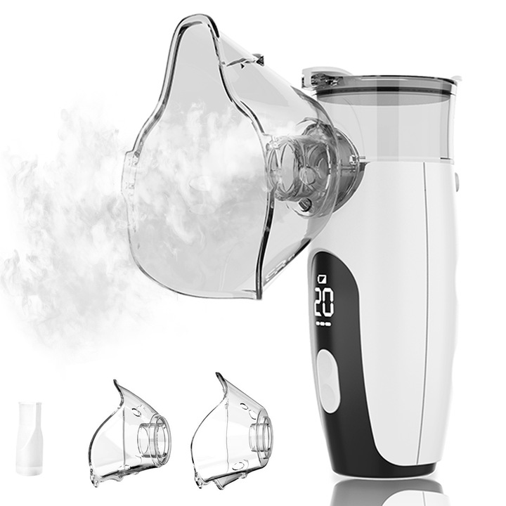 Aparat aerosoli, nebulizator, portabil, BYJCCAR, validat clinic, ultrasonic, tehnologie Mesh, accesorii, pentru copii, femei si barbati