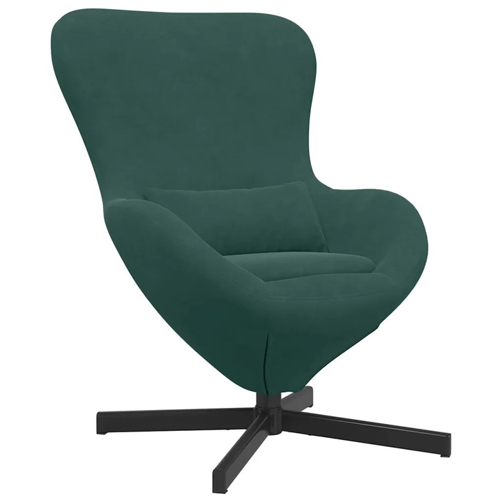 vidaXL Tojásfotel Sötétzöld 63 x 73 x 90 cm Bársony 42002758