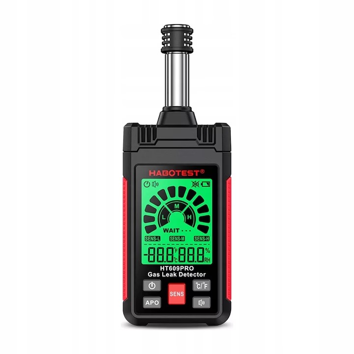 Detector de scurgeri de gaz, Duueyct HT609, tricolor, masurare temperatura, umiditate