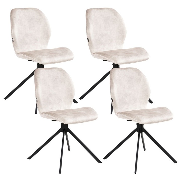 Étkezőszék négydarabos szettben Morrison Bársony Világosbézs