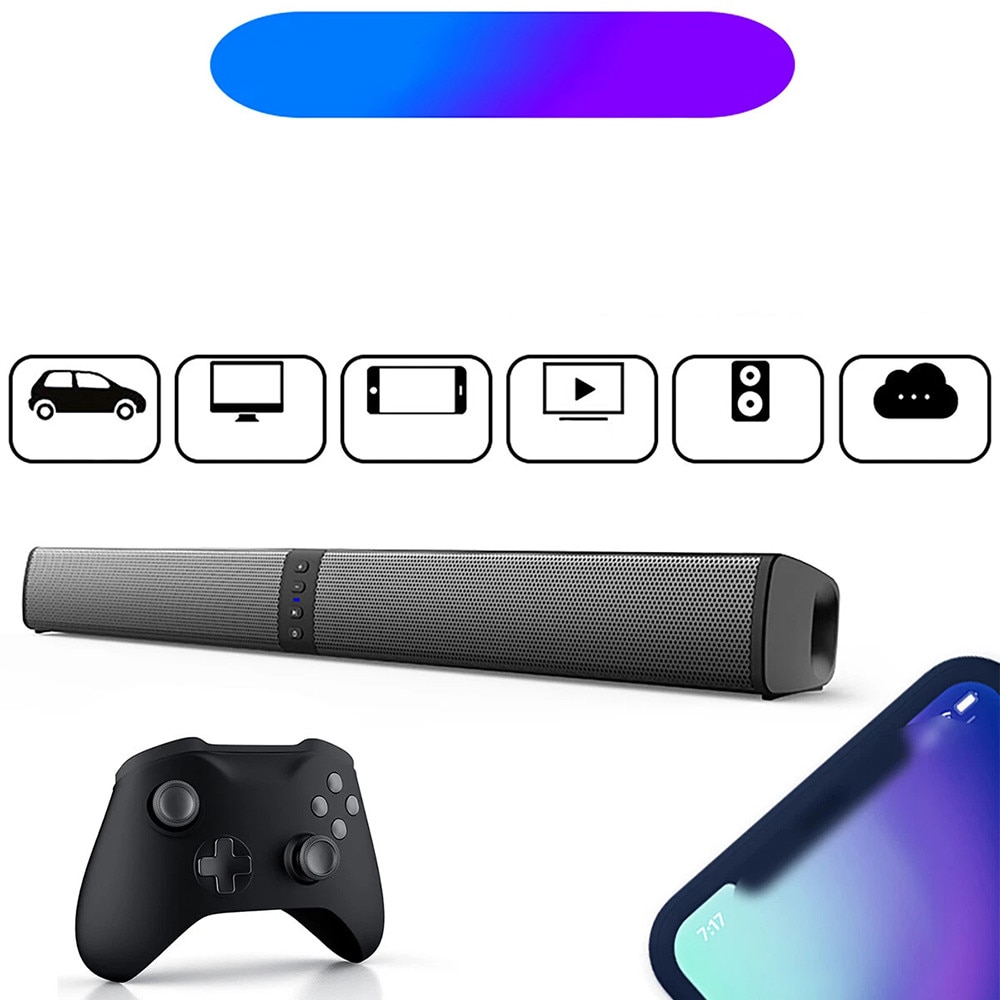 Bara de sunet, Bluetooth, sunet surround 360, negru, 11x11x4.5cm