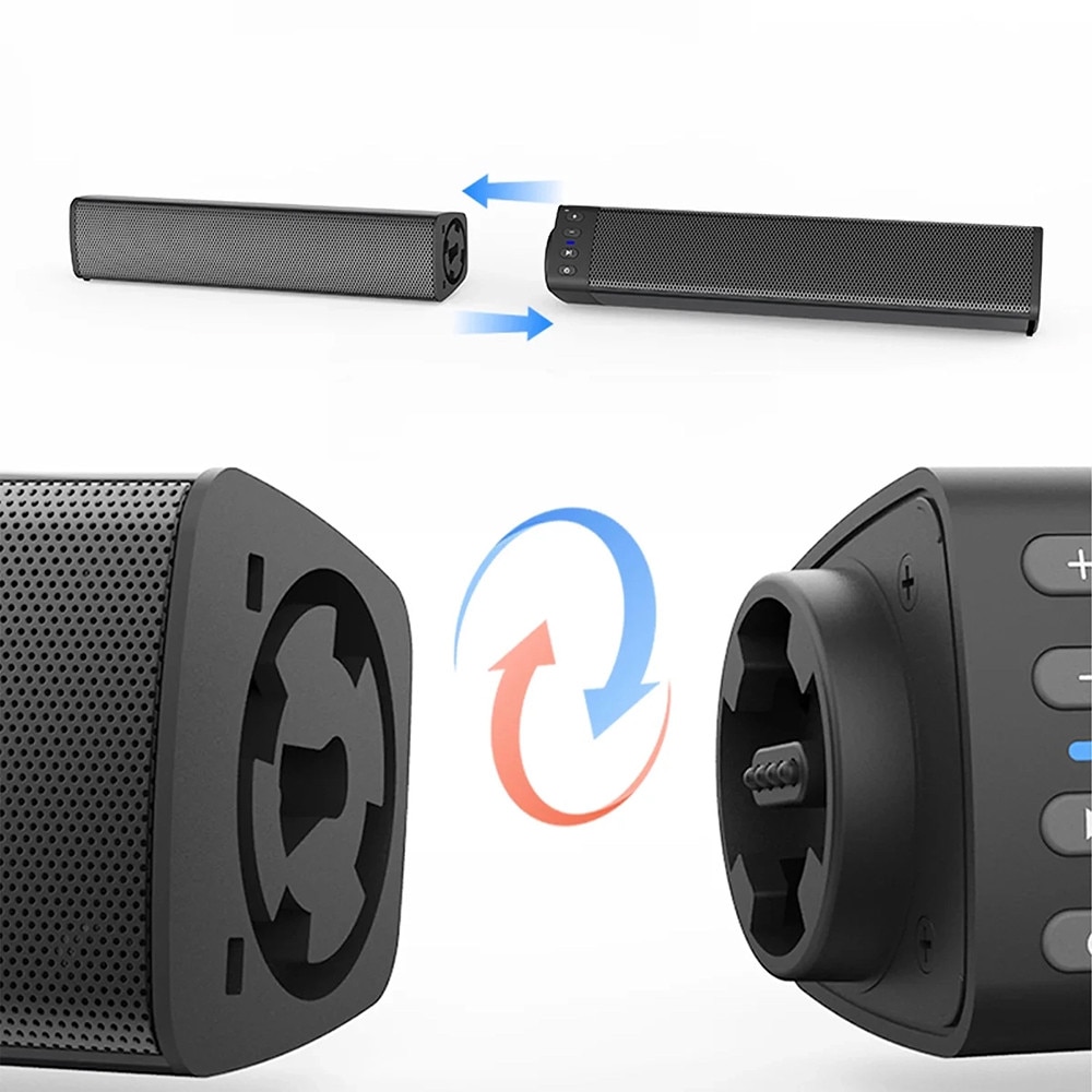 Bara de sunet, Bluetooth, sunet surround 360, negru, 11x11x4.5cm