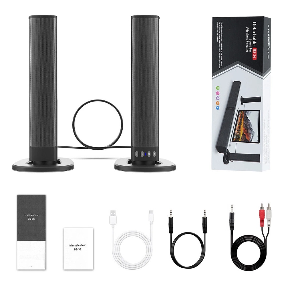 Bara de sunet, Bluetooth, sunet surround 360, negru, 11x11x4.5cm
