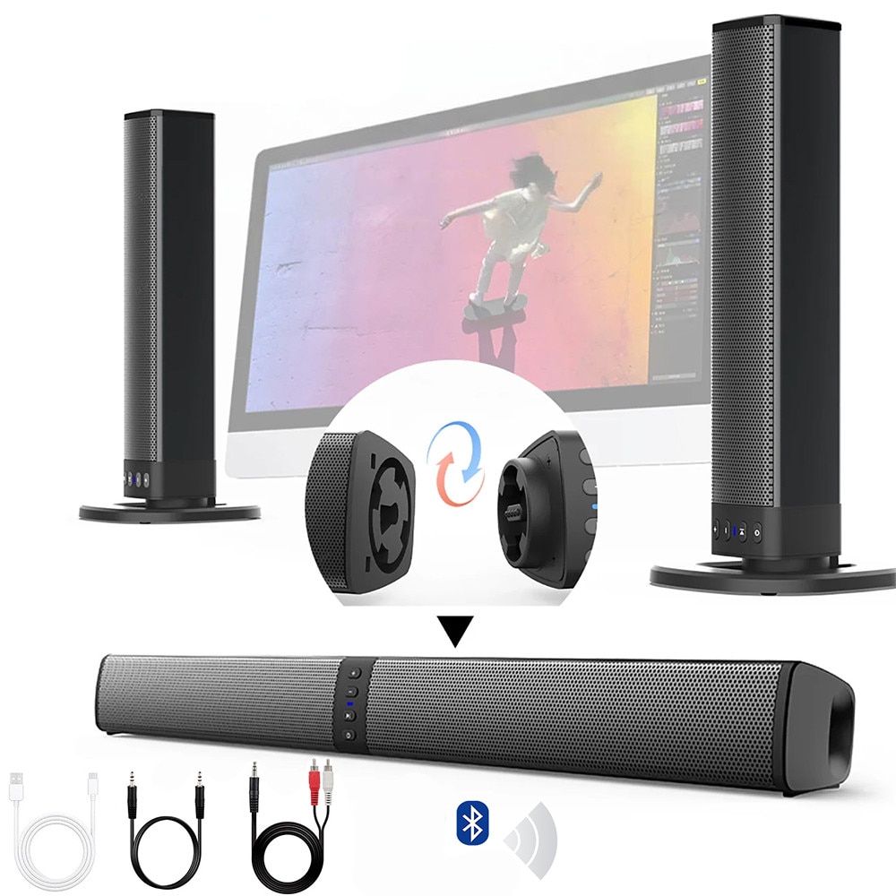 Bara de sunet, Bluetooth, sunet surround 360, negru, 11x11x4.5cm