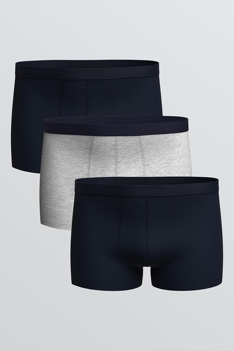 LC WAIKIKI, Set de boxeri - 3 perechi, Gri deschis melange/Bleumarin