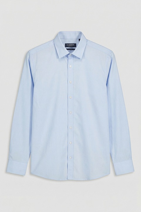 LC WAIKIKI, Camasa slim fit cu guler ascutit, Albastru deschis