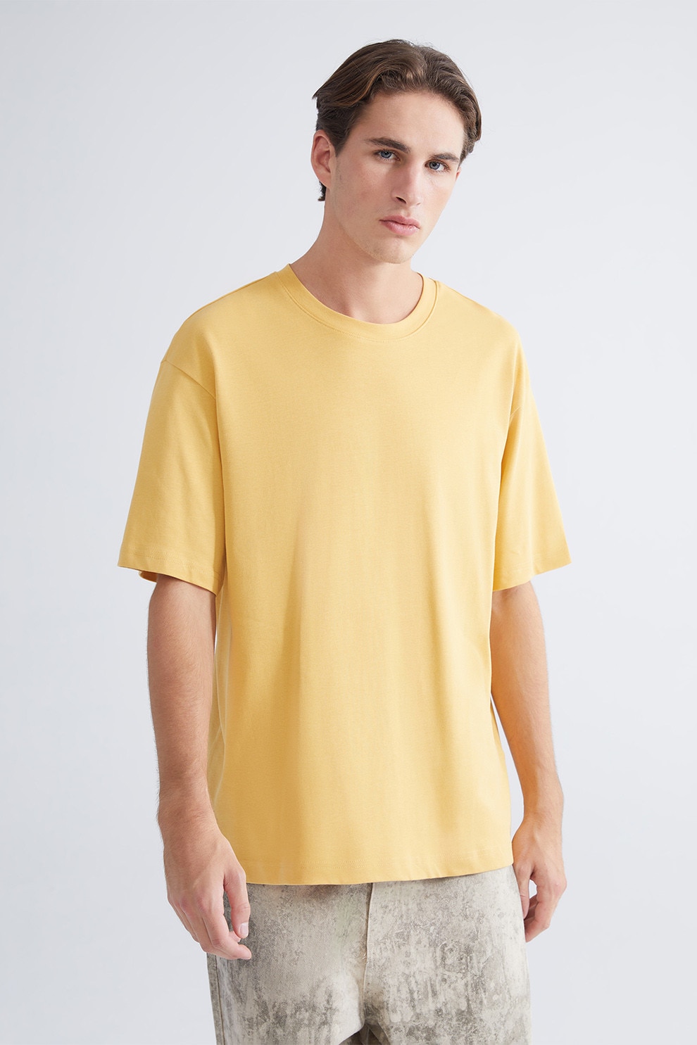 LC WAIKIKI, Tricou lejer din bumbac, Galben sofran, S