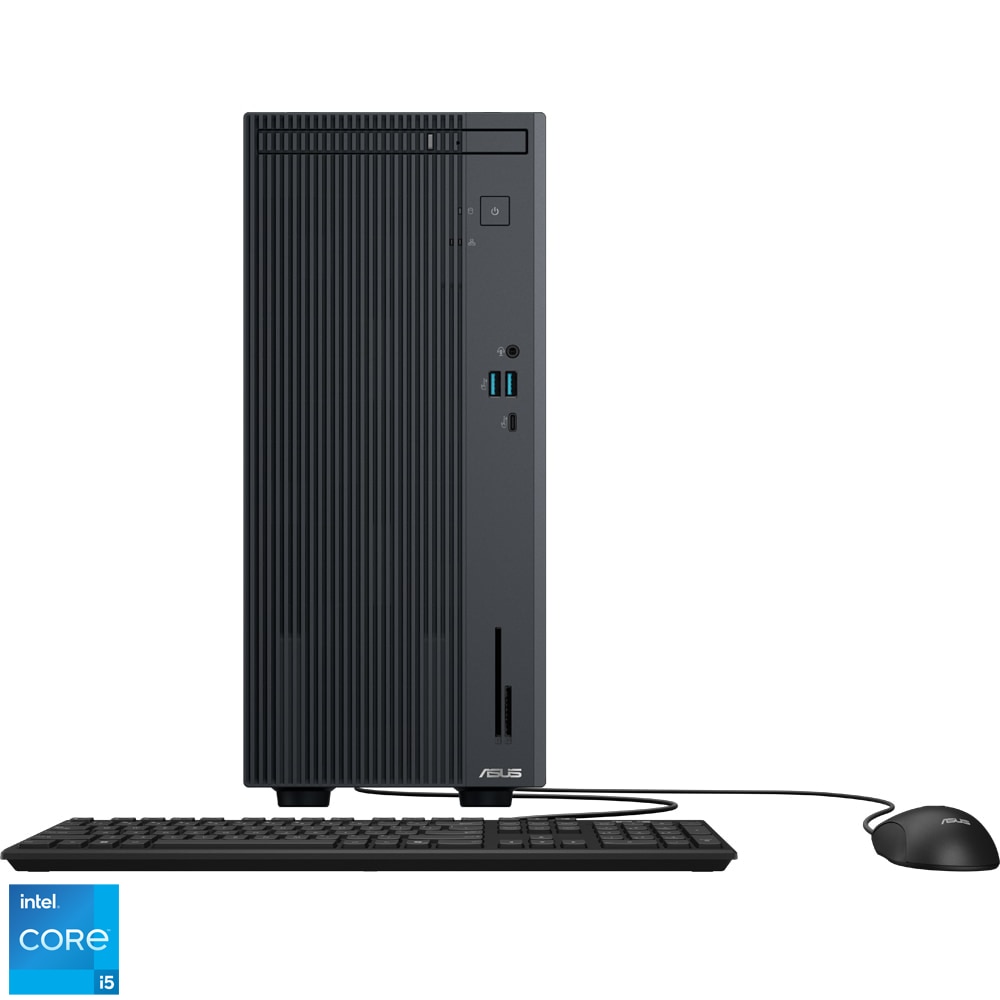 Sistem Desktop ASUS Mini Tower V500MV cu procesor Intel® Core™ i5-13420H pana la 4.6GHz, 16GB DDR5 RAM, 512GB SSD, Intel® UHD Graphics, Gray