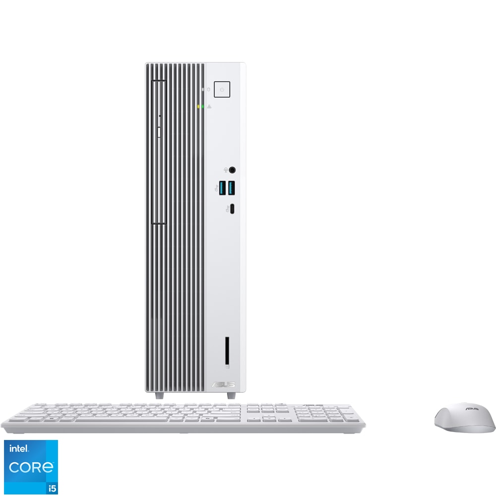 Sistem Desktop ASUS V500SV cu procesor Intel® Core™ i5-13420H pana la 4.6GHz, 16GB DDR5 RAM, 512GB SSD, Intel® UHD Graphics, White
