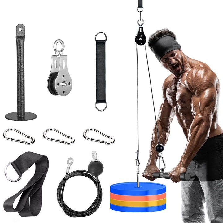 Sistem de scripete cu cablu de greutate Gym Professional Home Gym Equipment Fitness upgraded for Triceps Pull Down Biceps Curl Spate Antebrat Umar