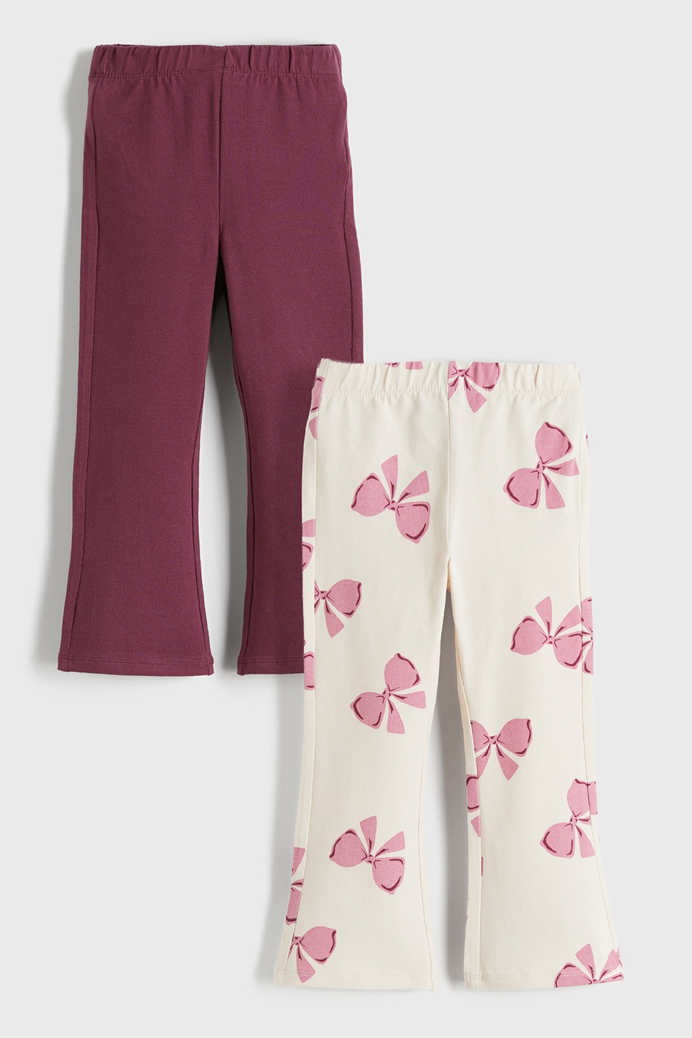 LC WAIKIKI, Set de pantaloni din amestec de bumbac - 2 piese, Roz deschis, Bej, Violet tyrian, 110-116 CM