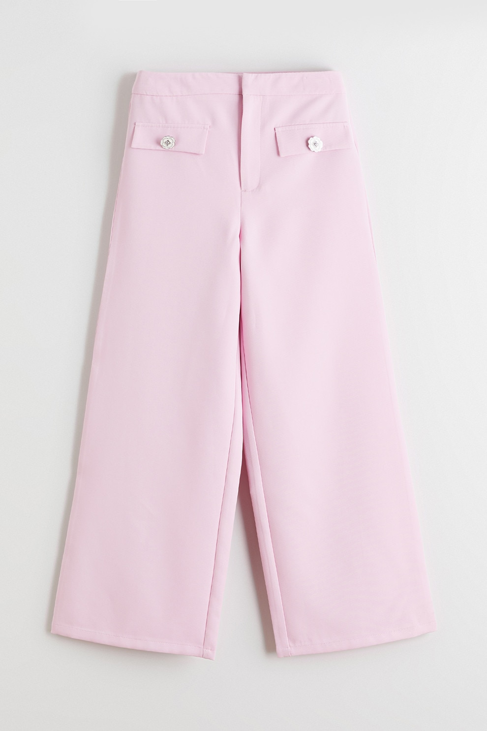 LC WAIKIKI, Pantaloni cu croiala ampla si buzunare false, Roz pastel, 146-152 CM