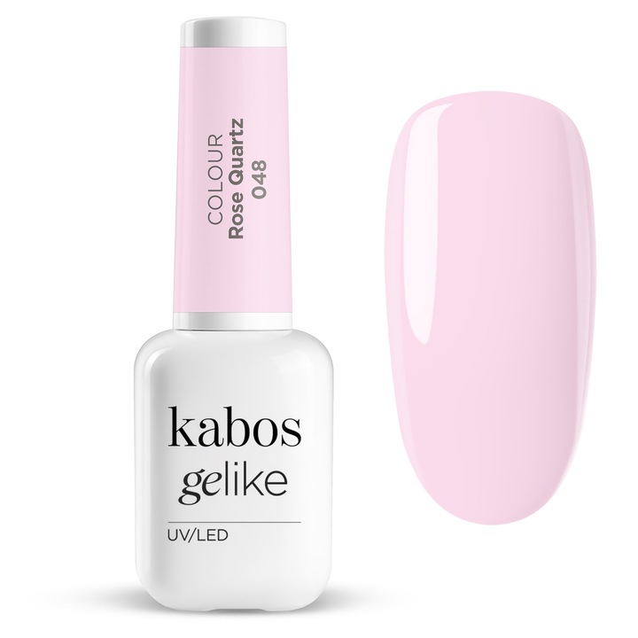 Lac de unghii semipermanent UV/LED, ultra rezistent si stralucitor, Kabos Gelike 048 Rose Quartz, 8ml