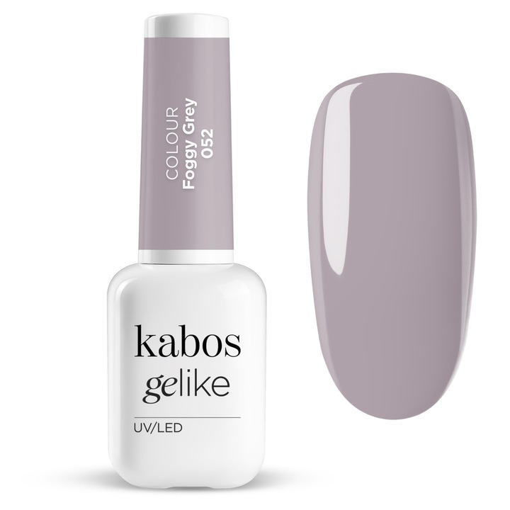 Lac de unghii semipermanent UV/LED, ultra rezistent si stralucitor, Kabos Gelike 052 Foggy Grey, 8ml