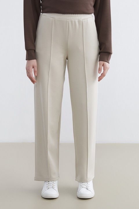 LC WAIKIKI, Pantaloni drepti cu cusaturii pe partea din fata, Bej