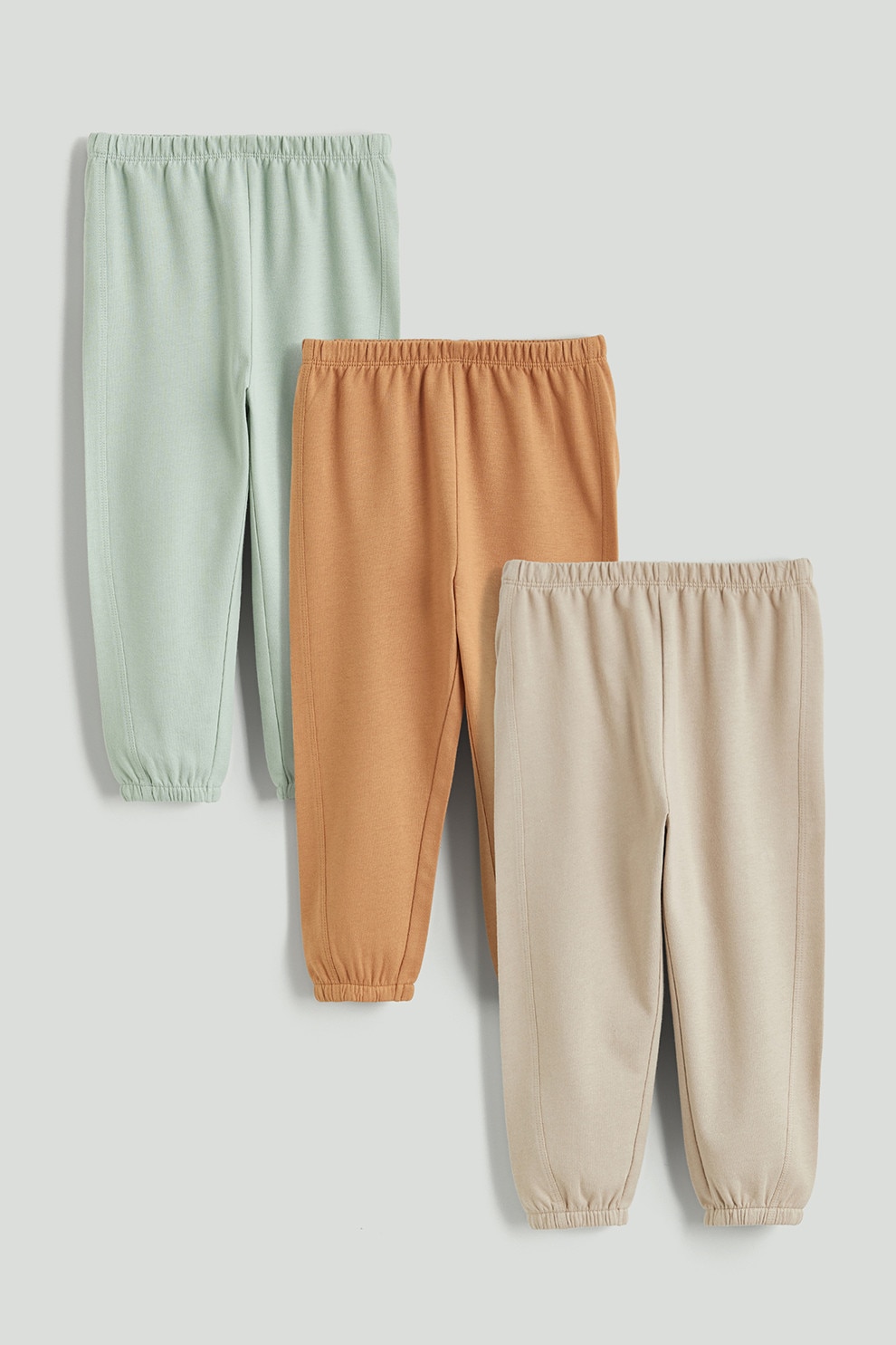 LC WAIKIKI, Set de pantaloni din bumbac - 3 perechi, Portocaliu, Bej, Verde pal, 80-86 CM