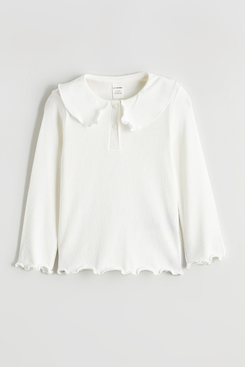 LC WAIKIKI, Bluza striata cu guler Peter Pan, Alb