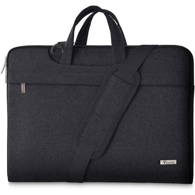 Geanta laptop, notebook compatibila Macbook Dell Acer HP Lenovo, impermeabila, v, negru, Interior: 43 x 31 x 2, 5 cm, Voova