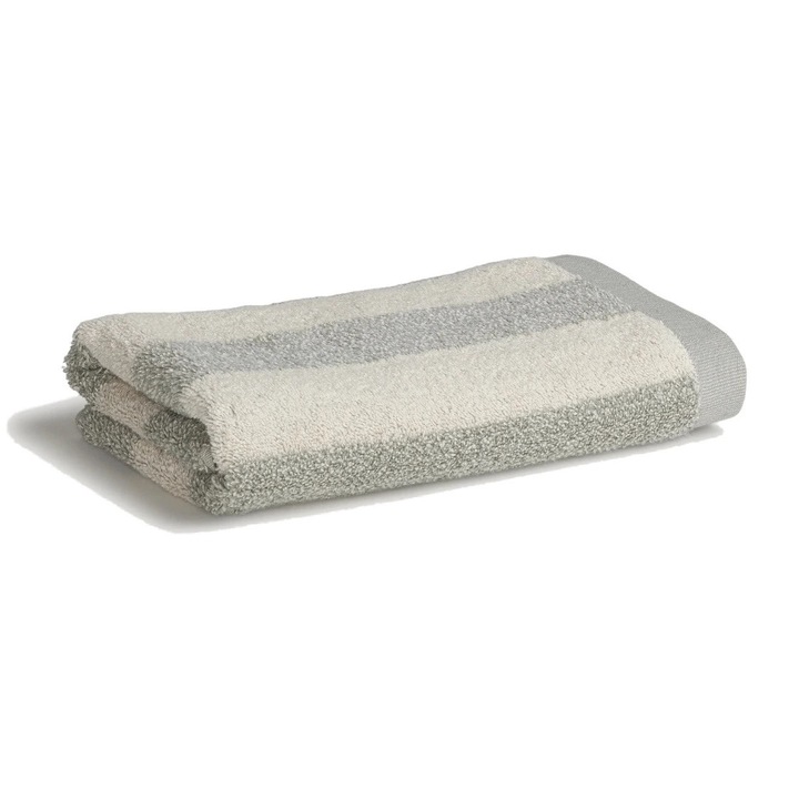 Prosop MOVE Timeless 50x100cm alb-verde, design cu modele, margini late