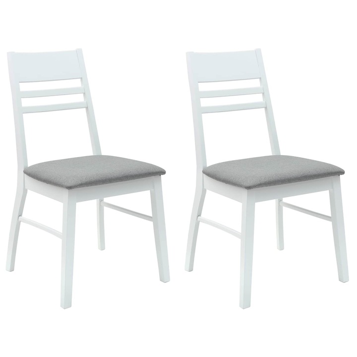 Обедени столове 2 pcs vidaXL, Бяло 43 x 54 x 89 см Солидно гумено дърво