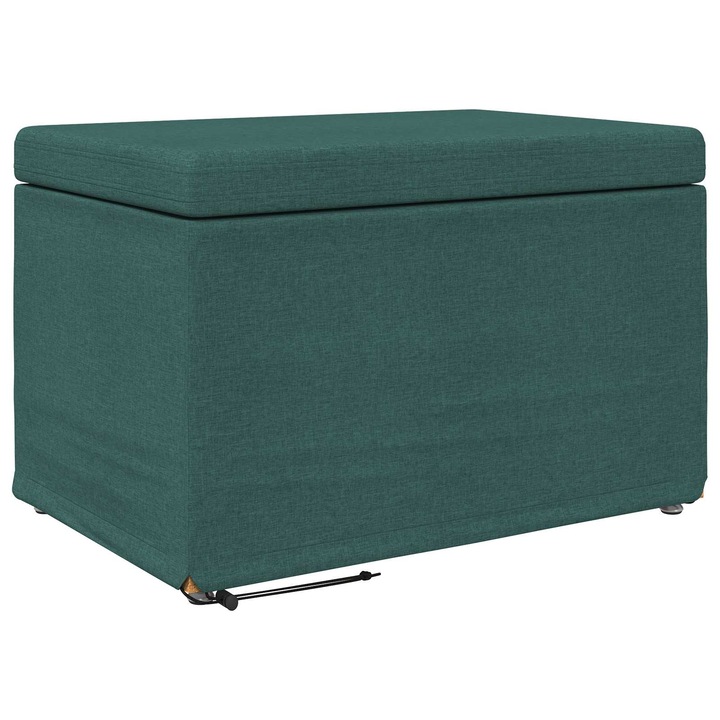 Taburet vidaXL, Verde inchis 61 x 41 x 40 cm Stofa si lemn prelucrat