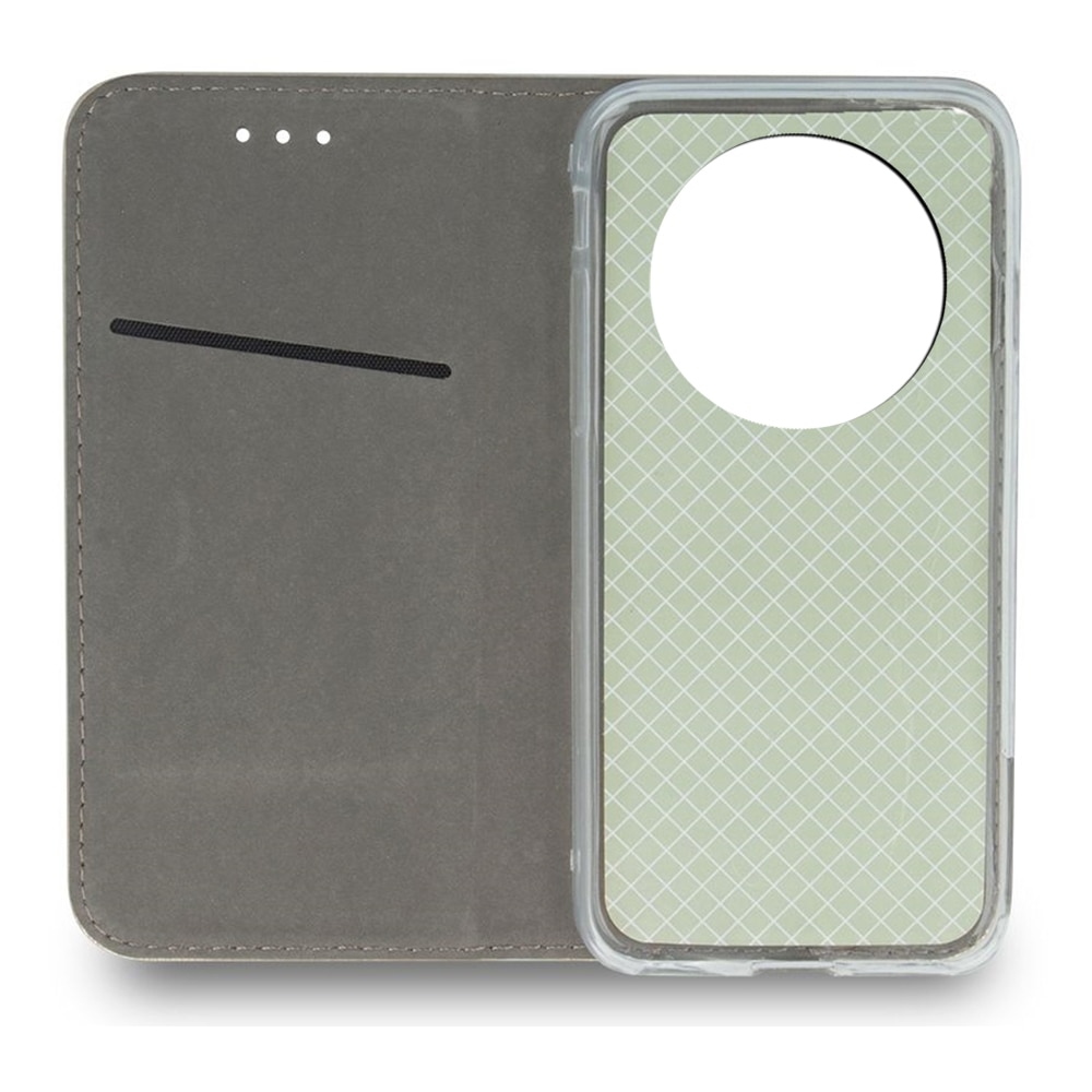 Husă de telefon compatibilă cu Honor Magic8 Lite - magnetică tip carte cu ramă din silicon verde Smart Magnetic