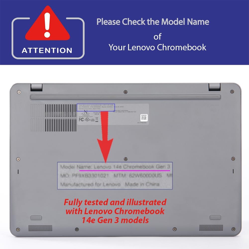 Carcasa Laptop Lenovo Chromebook 14 Gen 3 (2023–2024) 14 inch, Transparenta din Policarbonat, Ultra-Usoara