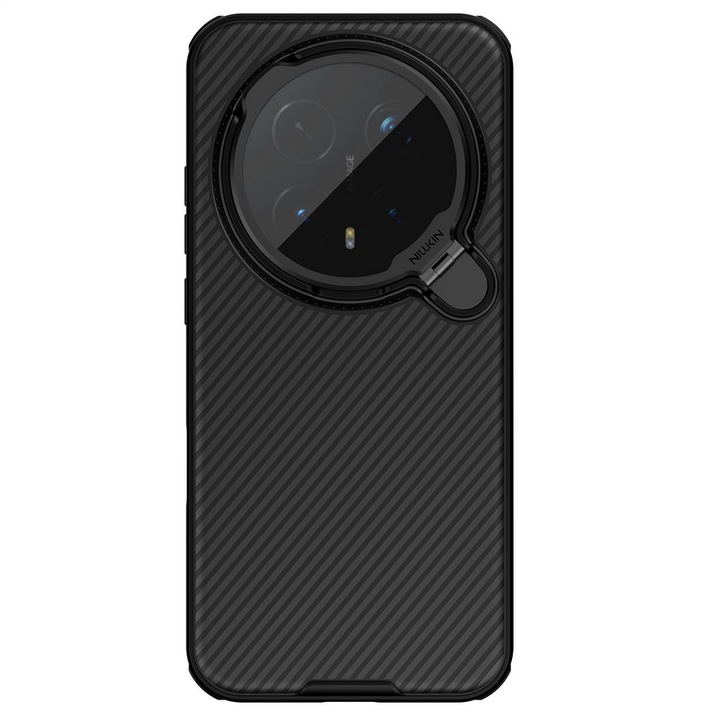 Husa telefon, Nillkin, Pentru Honor Magic8 Pro, cu protecție cameră, Neagră, Cu suport și magnet încorporat