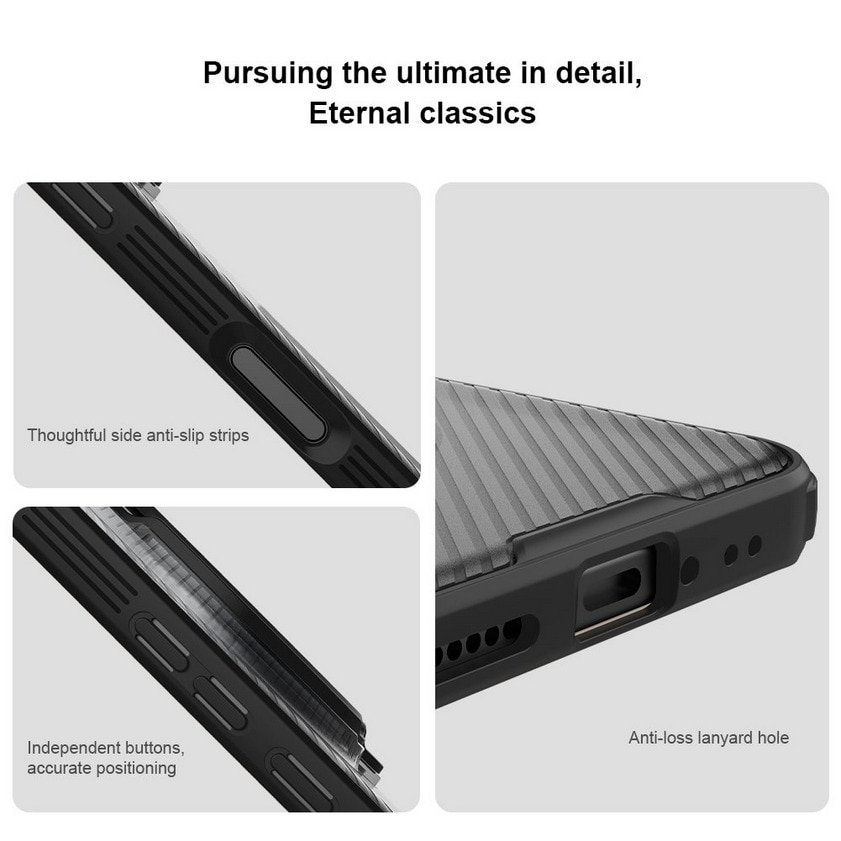 Husa telefon, Nillkin, Pentru Honor Magic8 Pro, cu protecție cameră, Neagră, Cu suport și magnet încorporat