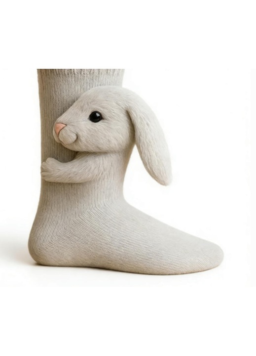 Дамски чорапи, животински дизайн, заек, комплект, есен/зима