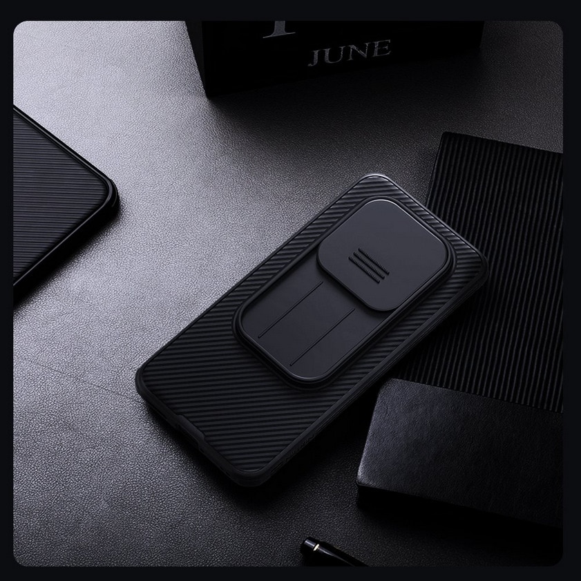 Husa de telefon compatibila cu Xiaomi Redmi Note 15 Pro+ Plus 5G - Nillkin, cu protectie glisanta pentru camera, neagra
