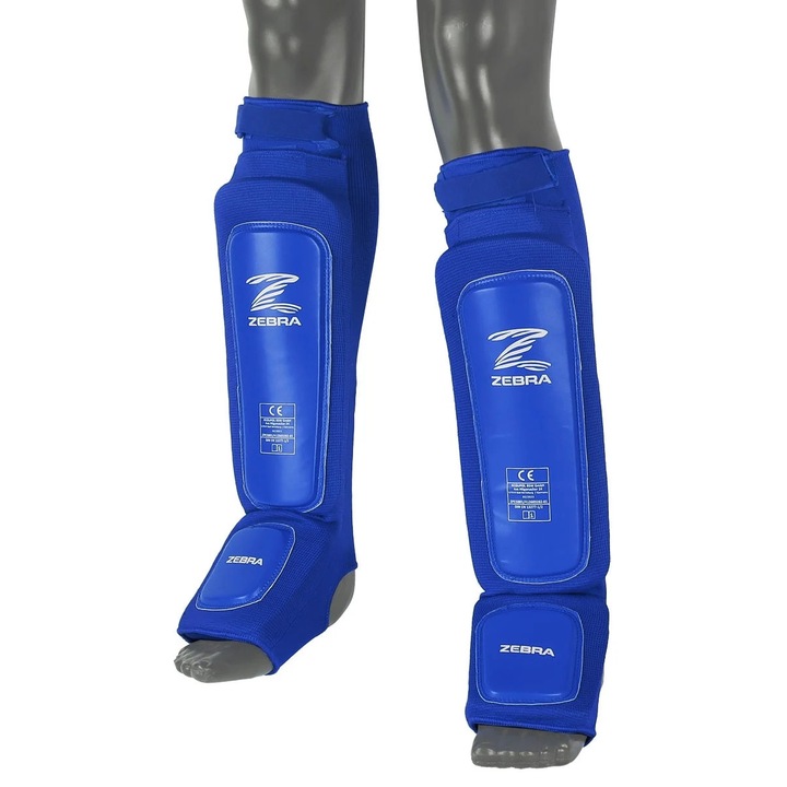 Tibiere Zebra Performance, neopren, flexibilitate și confort, albastru, set