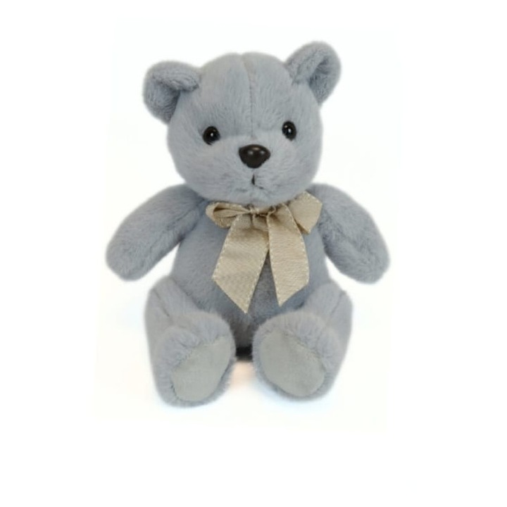 Ursulet de plus, Adorabil, pentru botez, gri deschis, 20 cm