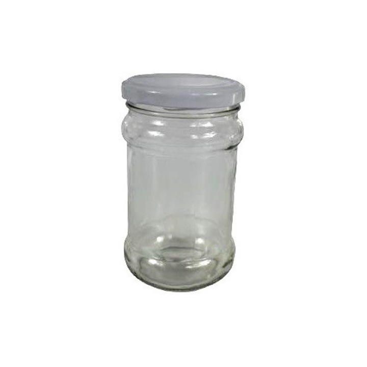 Set borcane FENIKS, 6 buc, 315 ml, capac alb