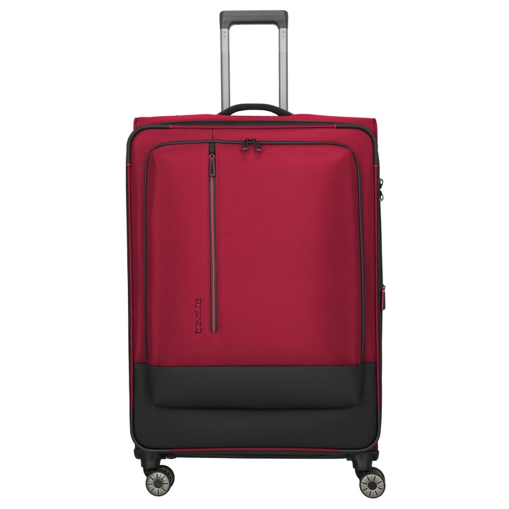Troler de cala mare(XL) Travelite Crosslite, 4 roti duble, 81 x 52 x 32/36 cm, expandabil, Rosu