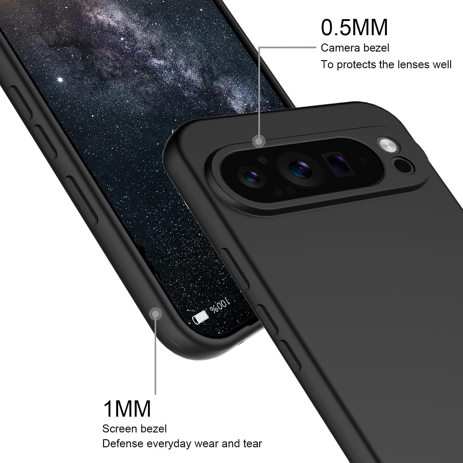 Husa Upzz® Ultra Slim New Compatibila Cu Google Pixel 10 PRO XL, Silicon Soft Slim Anti Amprente, Protectie La Camera, Negru