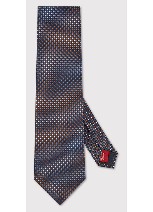 Cravata barbati Pako Lorente Clasicul garderobei masculine 100% matase Micromodel subtil maro-alb Bleumarin