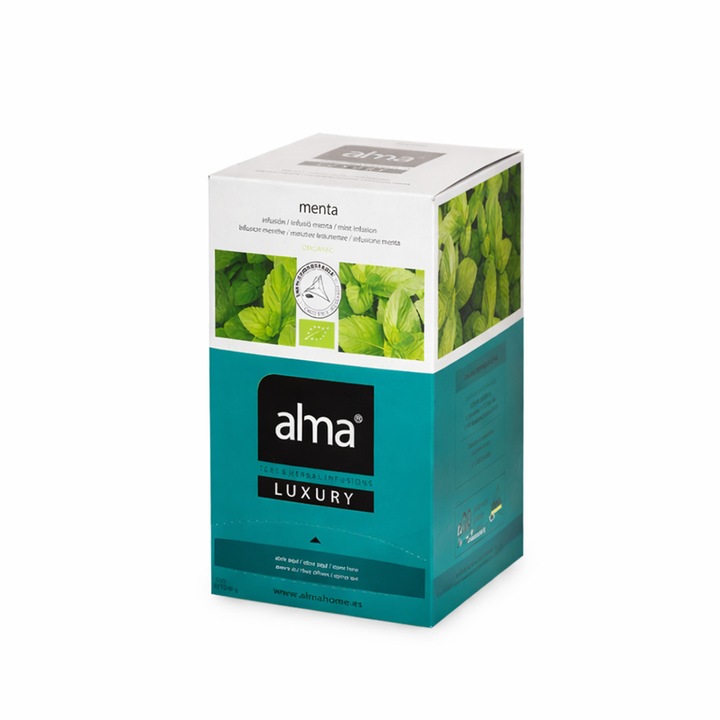 Bio tea 20 sachets Alma Teas, Luxury, Mint, 100% organic cultures, stimulates metabolism, relieves abdominal discomfort, invigorating/relaxing effect, supports a healthy lifestyle, promotes digestion, 40 g