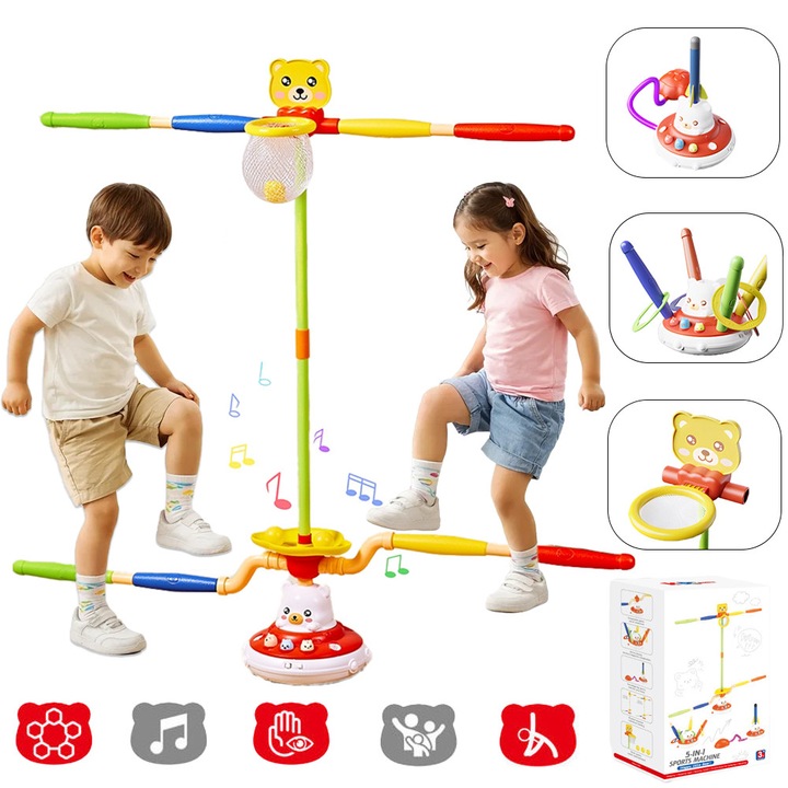Baowor® Jucarie Interactiva Jucarii multifunctionale pentru copii - 5 in 1 interior/exterior 5 Moduri Control Remote Muzica Jucarie Educativa Montessori Activitati Joc pentru Copii Jocuri Jucarii Baieti Fete baiat 3 4 5 6 7 8 9 10 11 12 Ani Multicolor