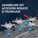 Baowor® Nava militara de razboi, Nava Militara cu telecomanda，Barca cu Telecomanda,16-inch,2 Motoare，Autonomie 60 Min，Potrivit pentru piscine si lacuri, Cadou pentru copii de 5 ani+，Jucarie Educativa Montessori, Gri