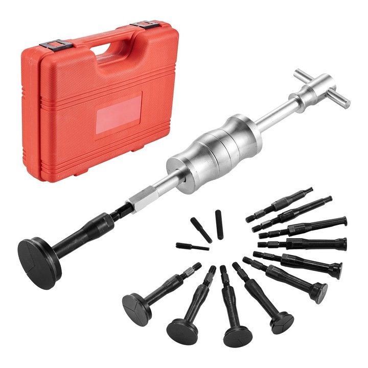 Set extractor rulmenti, 16 piese, Pentru rulmenti interiori, etansari, Cu ciocan glisant, 10 pense divizate, Insertie pilot si contra-suport