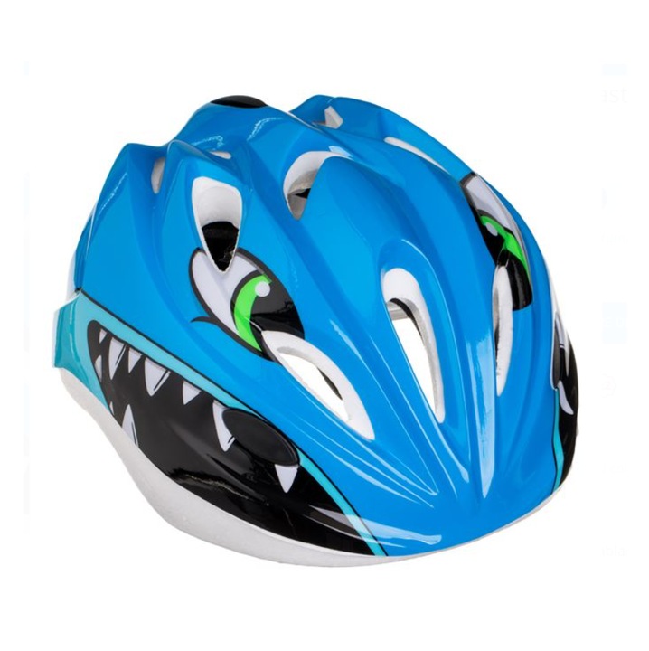Casca Albastra cu Model Rechin (52-56cm) pentru Biciclete, Skateboeard si Role